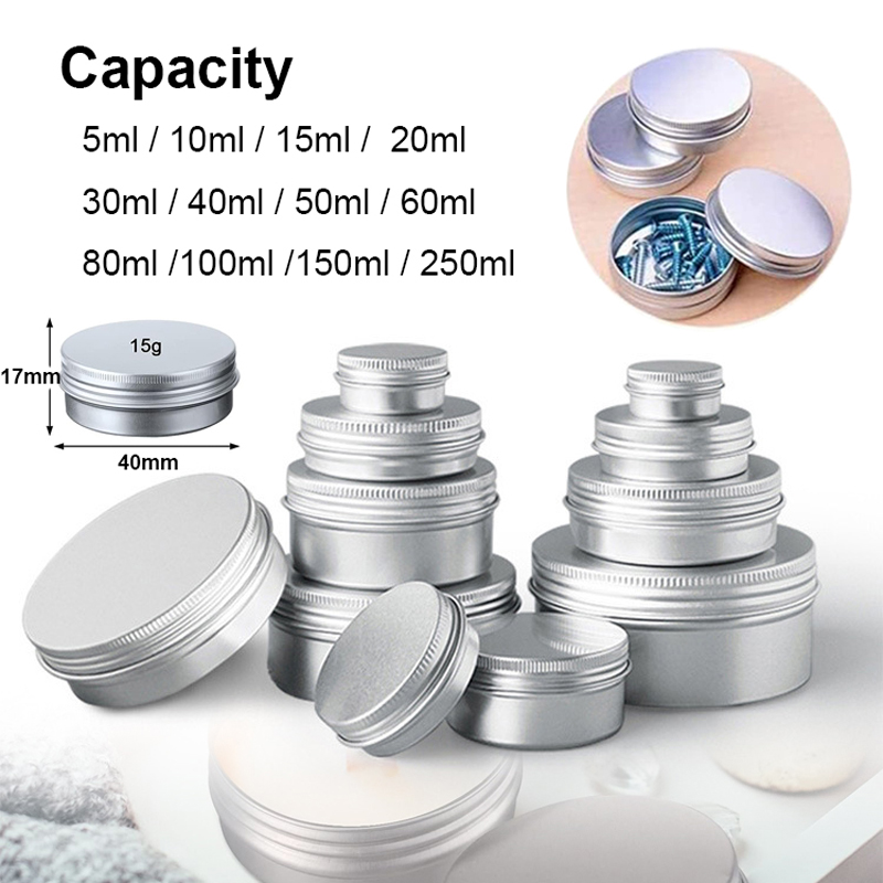Candle Making Glass Jars - 1/5/10 Buah 5-250Ml Kaleng Aluminium Perak