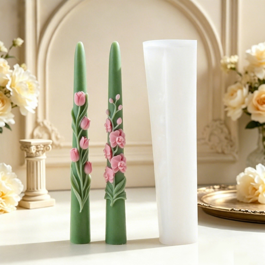 Candle Making Party - Cetakan Lilin Silikon Bentuk Bunga Panjang