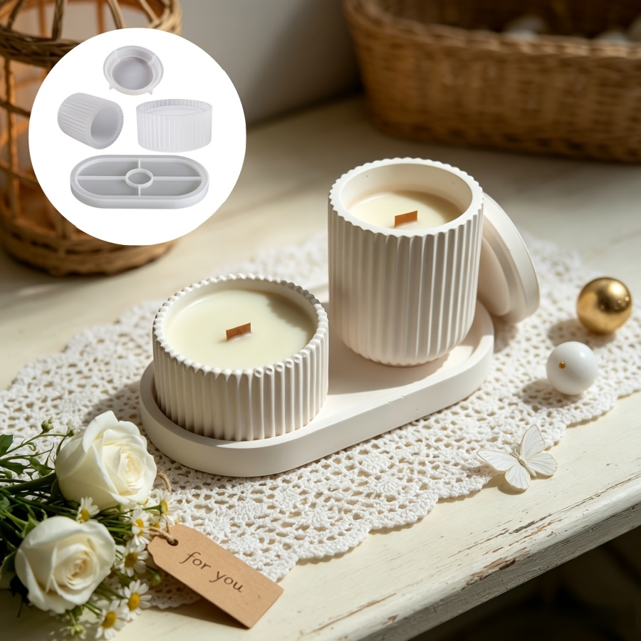 Candle Making Kit Wholesale - set cetakan silikon, 4 kotak penyimpanan
