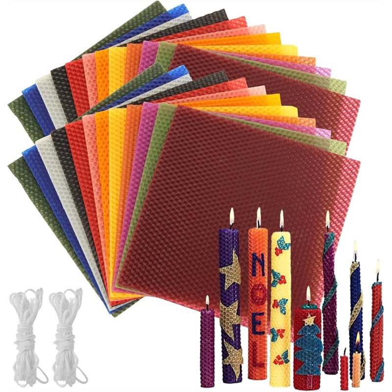 Candle Making Kit Beeswax - AT21-Lembaran Lilin Lebah (24 Buah), 8