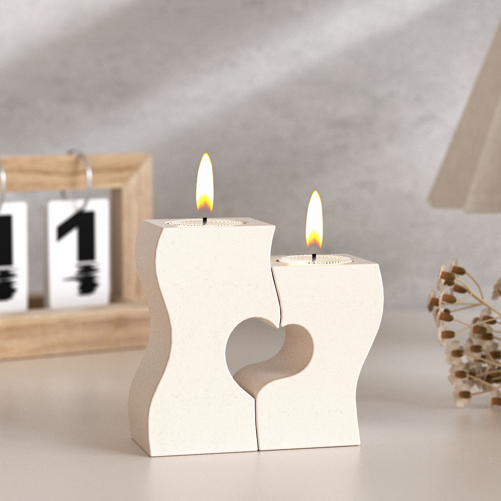 Candle Making Moulds - S Cetakan Silikon Lilin Hati DIY