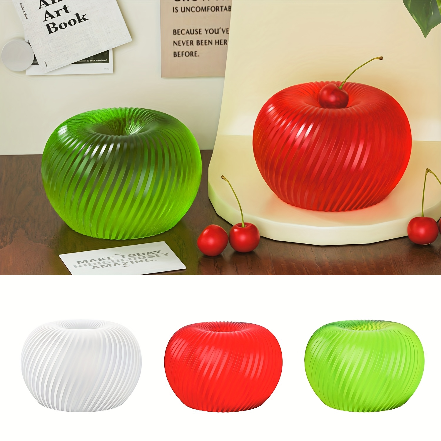 Candle Making Moulds - Cetakan silikon berbentuk apel merah yang