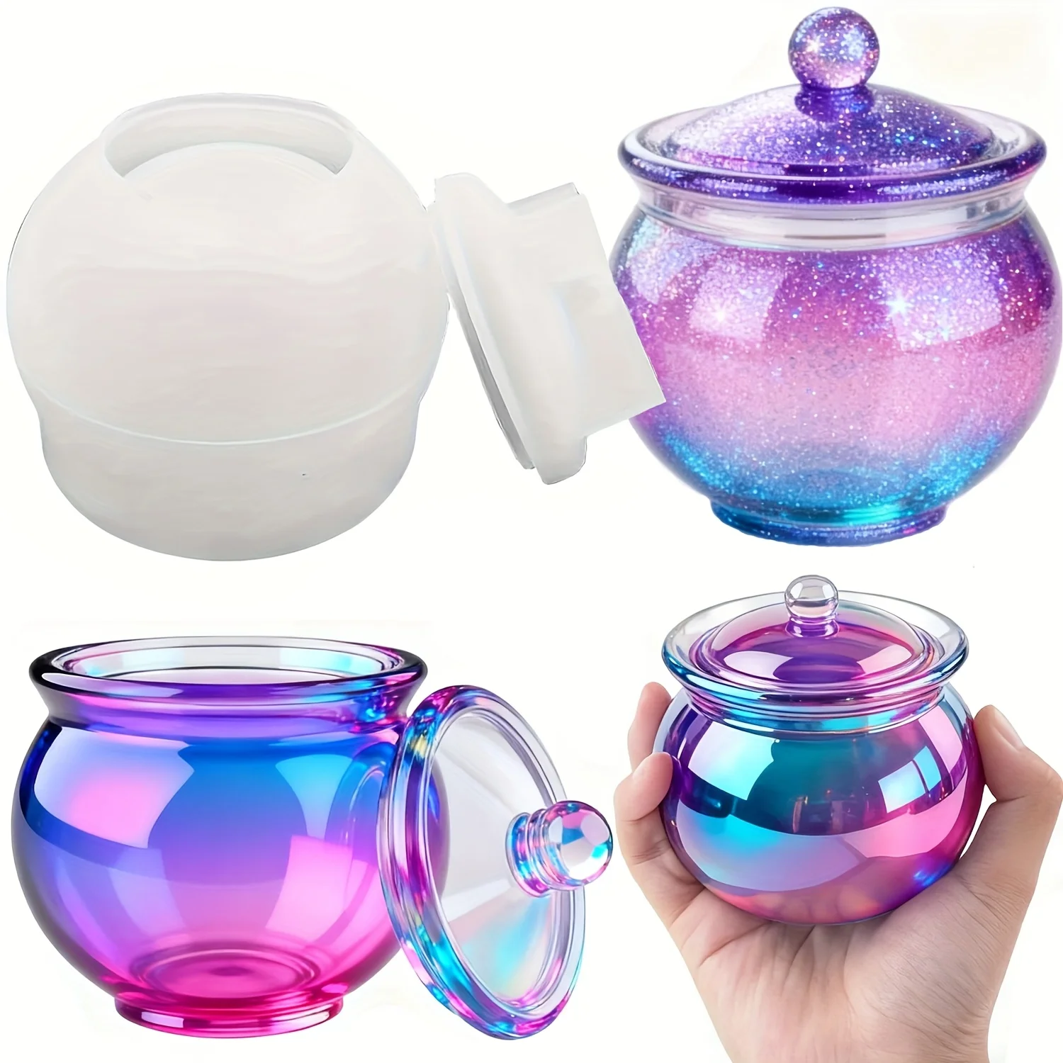 Candle Making Moulds - 1 set cetakan resin bulat dengan