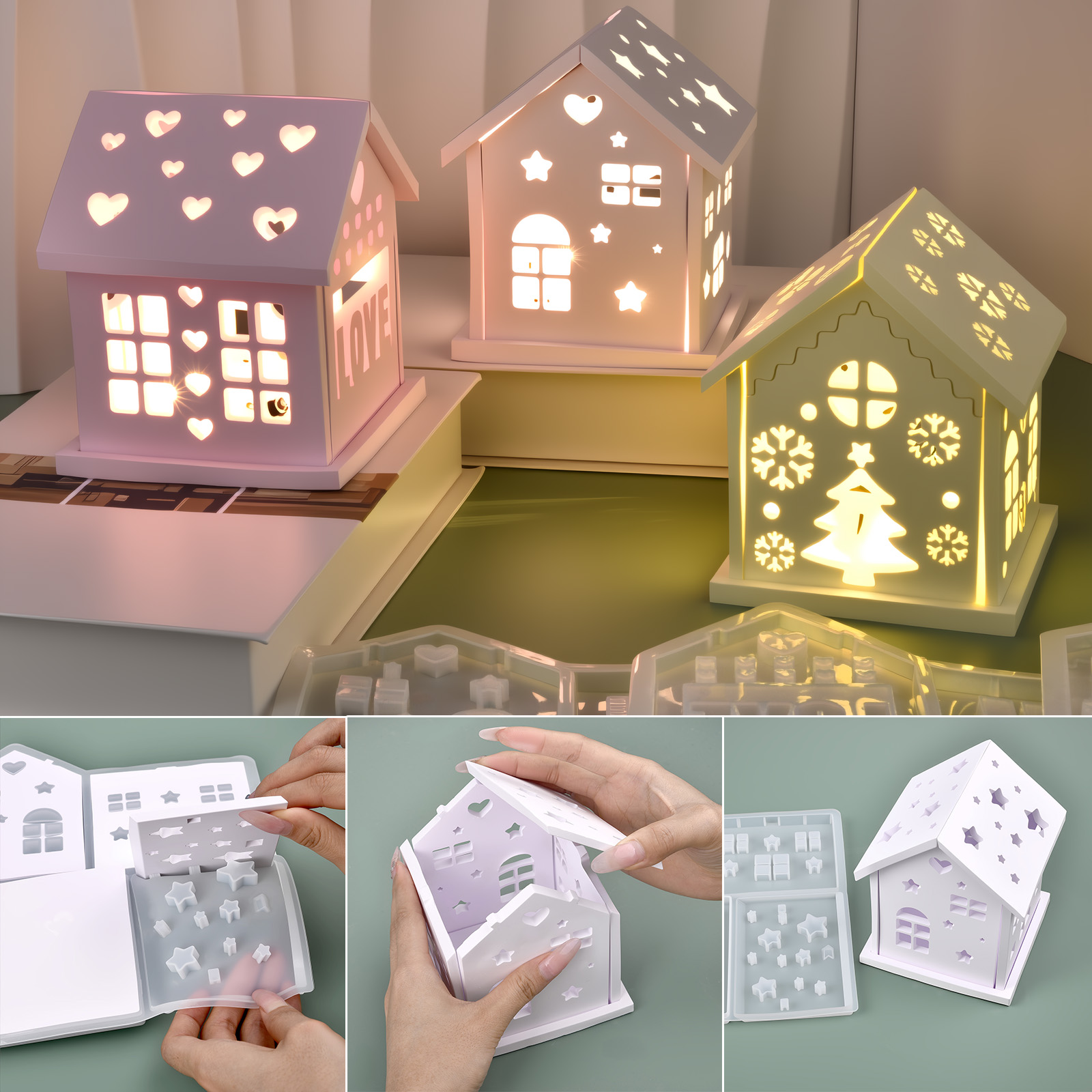Cetakan Silikon Rumah 3D DIY P - Candle Making Moulds ulasan dan harga