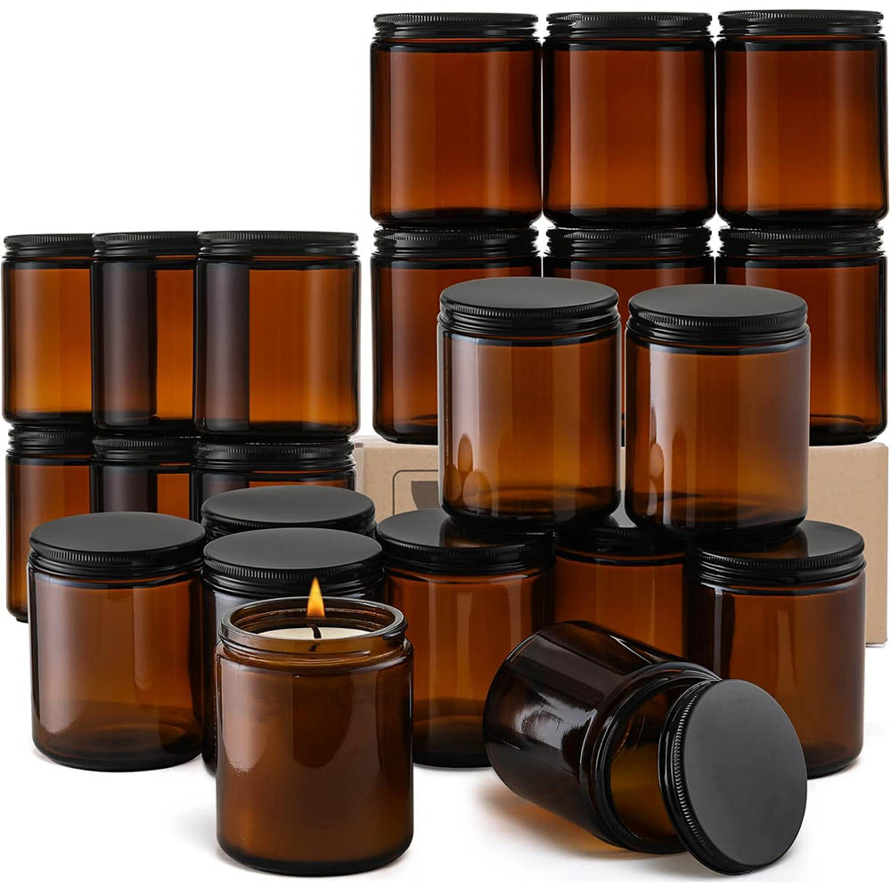 Stoples Kaca Amber 8oz dengan  - Candle Making Glass Jars ulasan dan harga