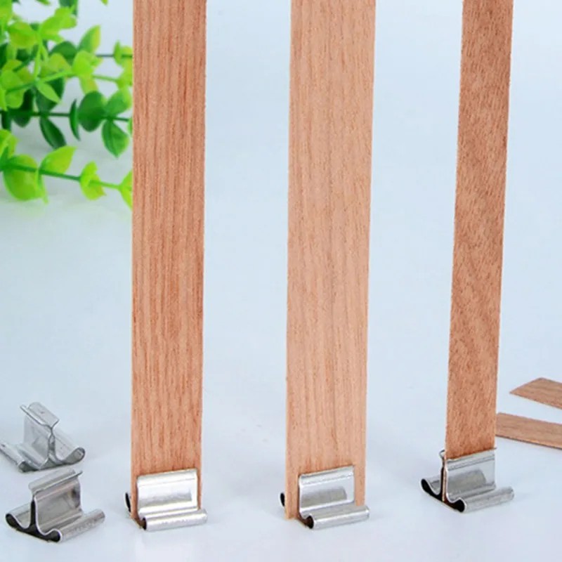 50/100 set sumbu lilin kayu de - Candle Making Jars ulasan dan harga