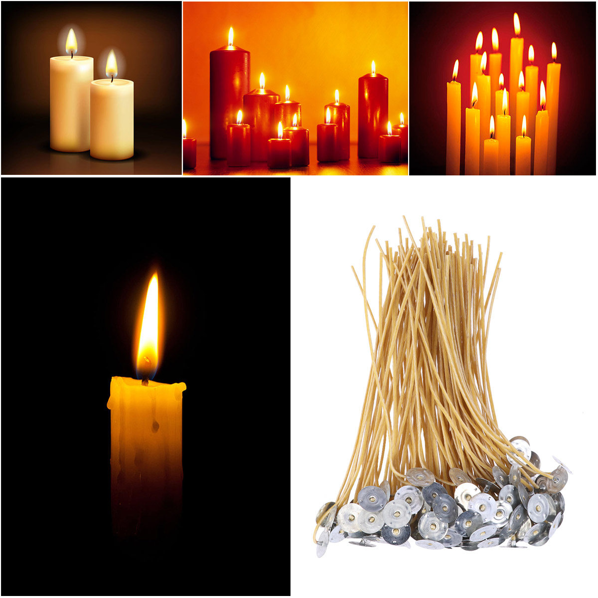 100Pcs Sumbu Kapas Lilin Lebah - Cotton Wick Pre Tabbed ulasan dan harga
