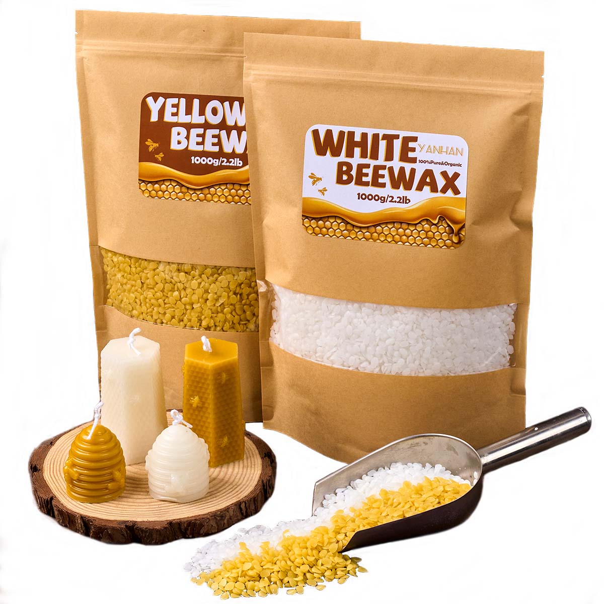 1000G Lilin Lebah Kuning Putih - Candle Making Kit Beeswax ulasan dan harga