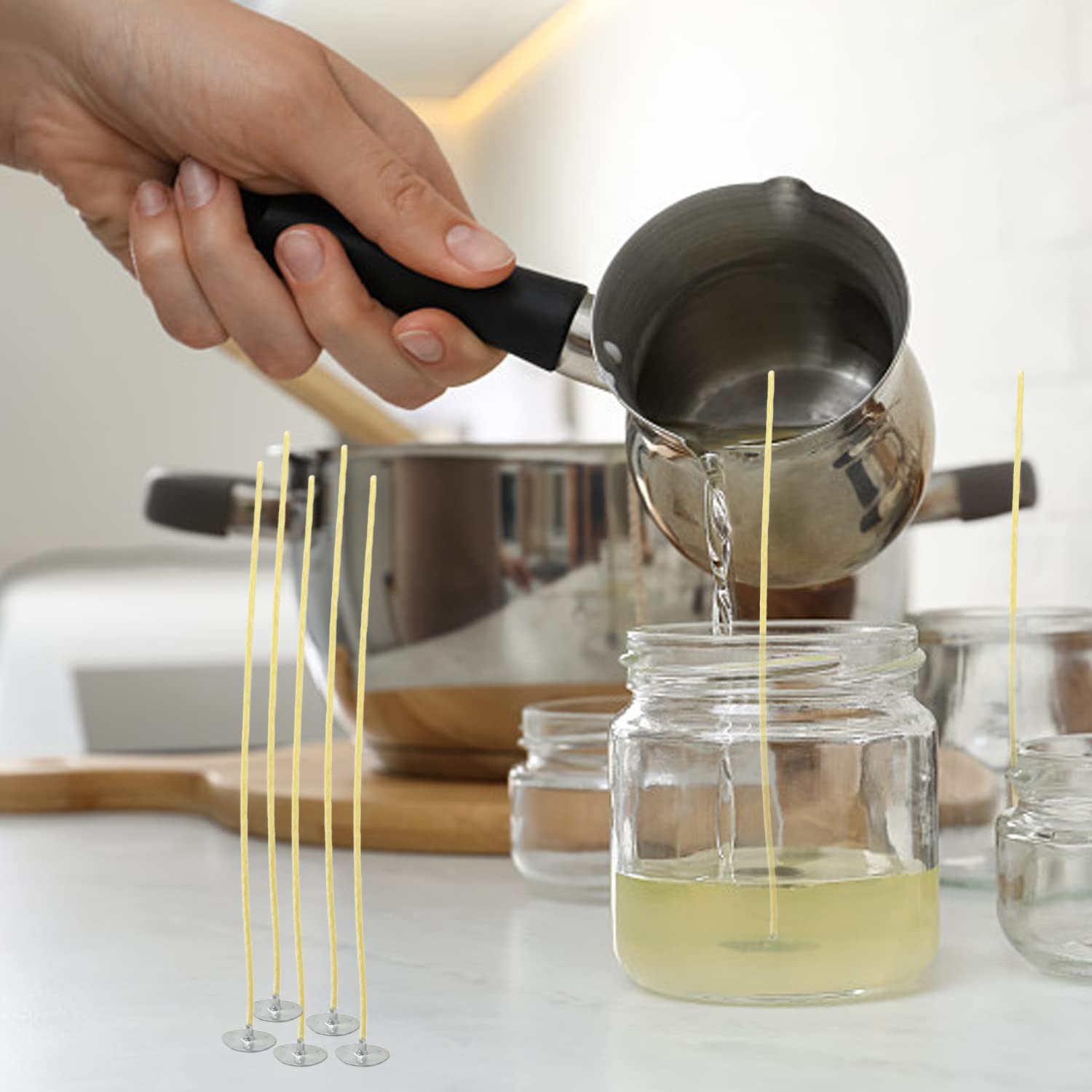 100 buah sumbu lilin Beeswax 9 - Candle Making Kit Beeswax ulasan dan harga