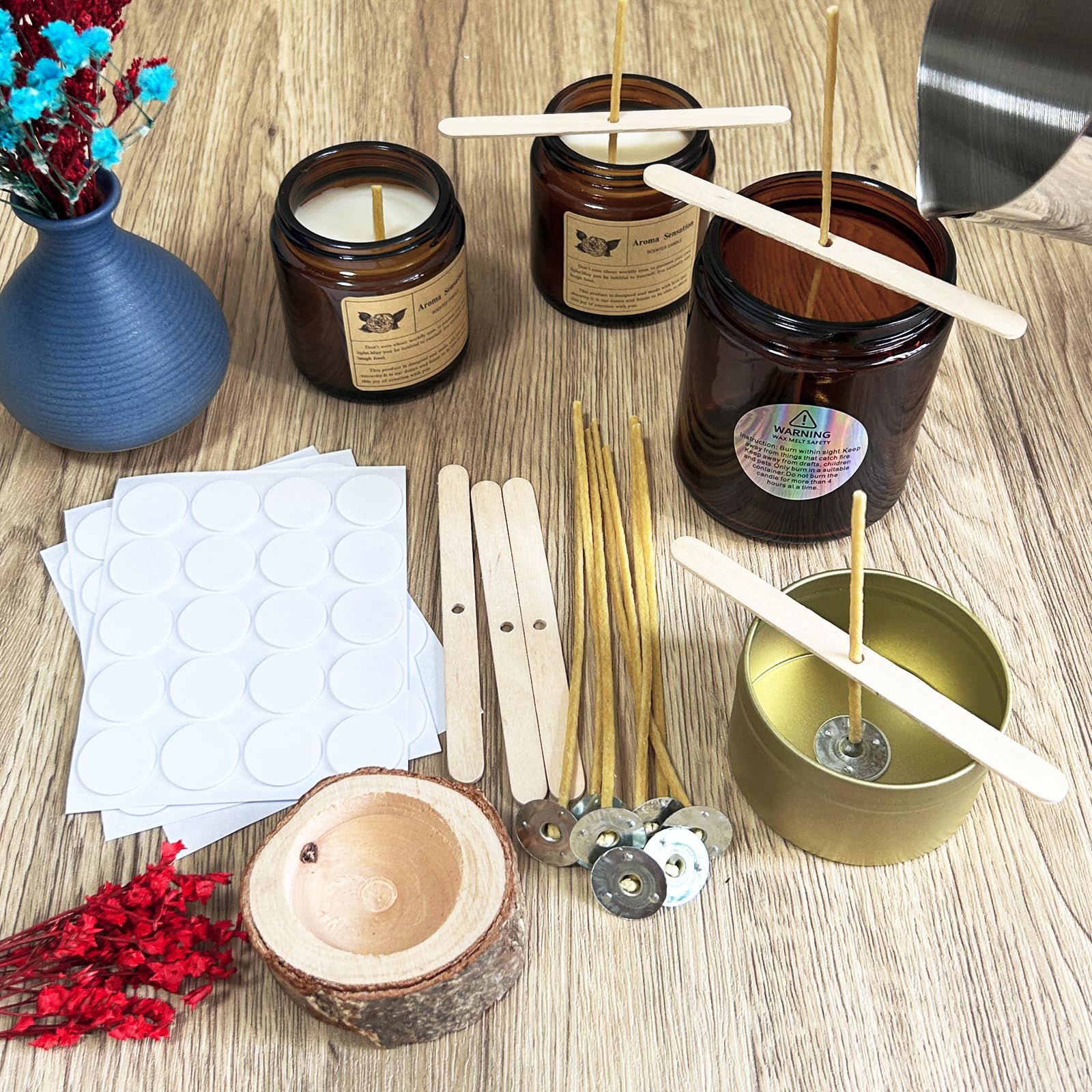 100 buah sumbu lilin Beeswax 9 - Candle Making Kit Beeswax ulasan dan harga